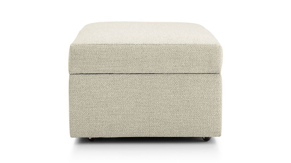 Lounge II Storage Ottoman with Tray Taft Cement Crate and Barrel
