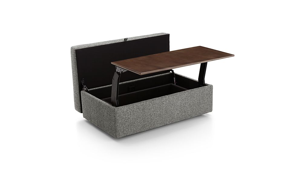 Lounge II Storage Ottoman with Tray Taft Steel Crate and Barrel