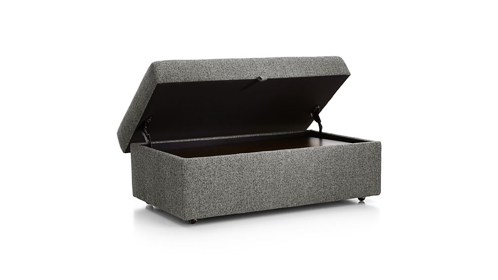 Lounge II Storage Ottoman with Tray Taft Steel Crate and Barrel