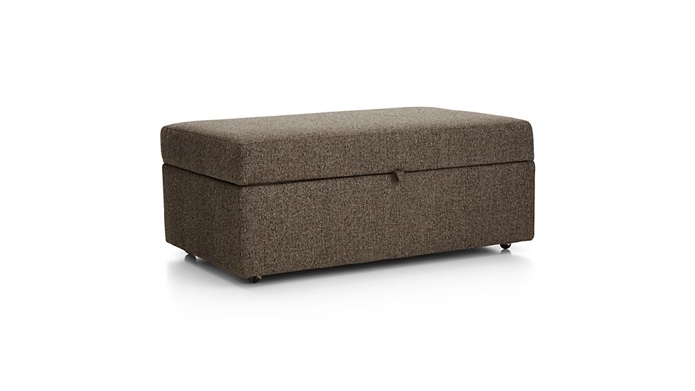 Lounge II Storage Ottoman with Tray Taft Truffle Crate and Barrel