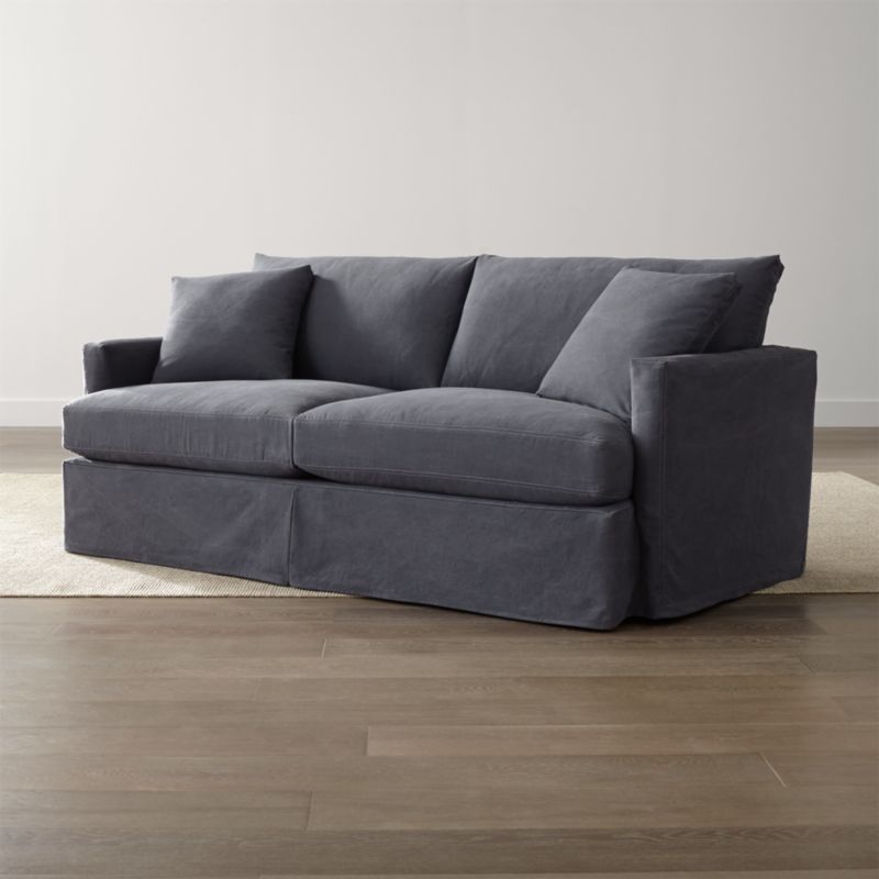 Lounge II Petite Denim Sofa Crate and Barrel