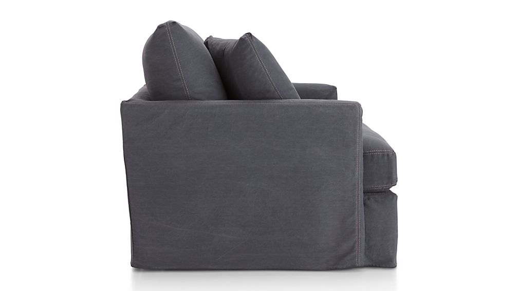 Lounge II Petite Slipcovered Chair and a Half Denim Twilight with