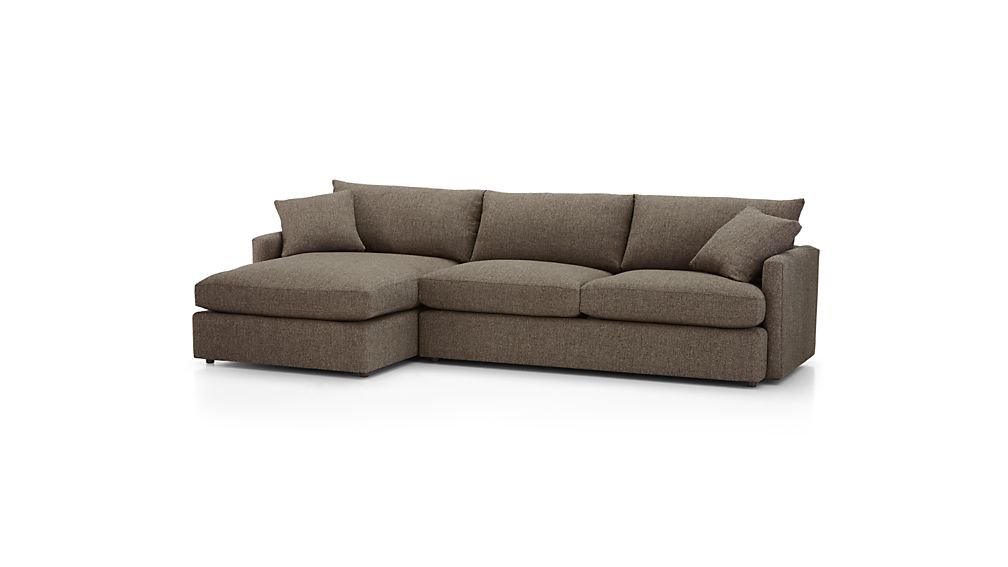 Lounge II Petite 2Piece Sectional Sofa Taft Truffle Crate and Barrel