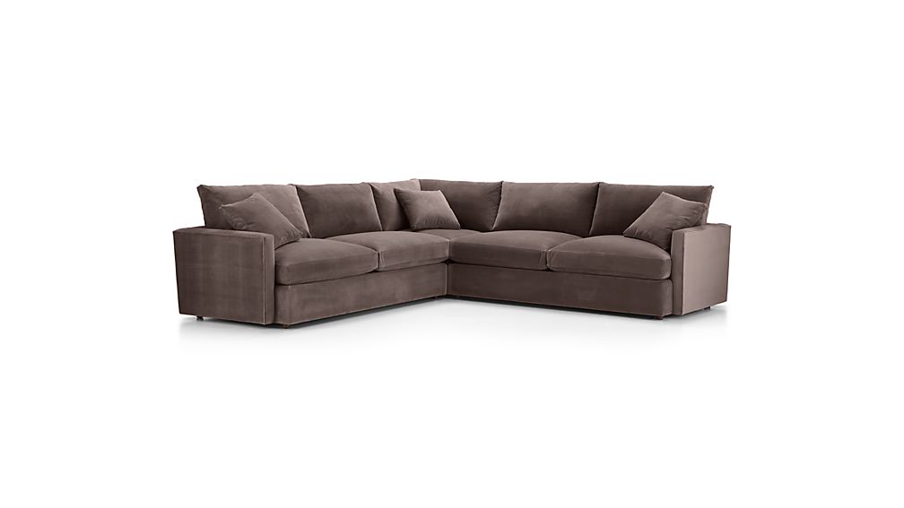 Lounge II Petite 3Piece Sectional Sofa Taft Truffle Crate and Barrel