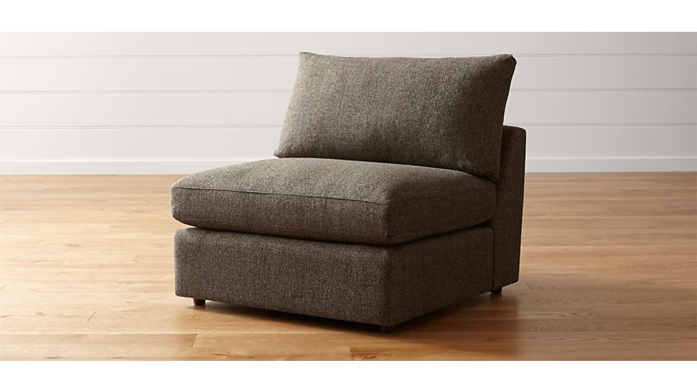 Lounge II Petite 37" Armless Chair Taft Truffle Crate and Barrel