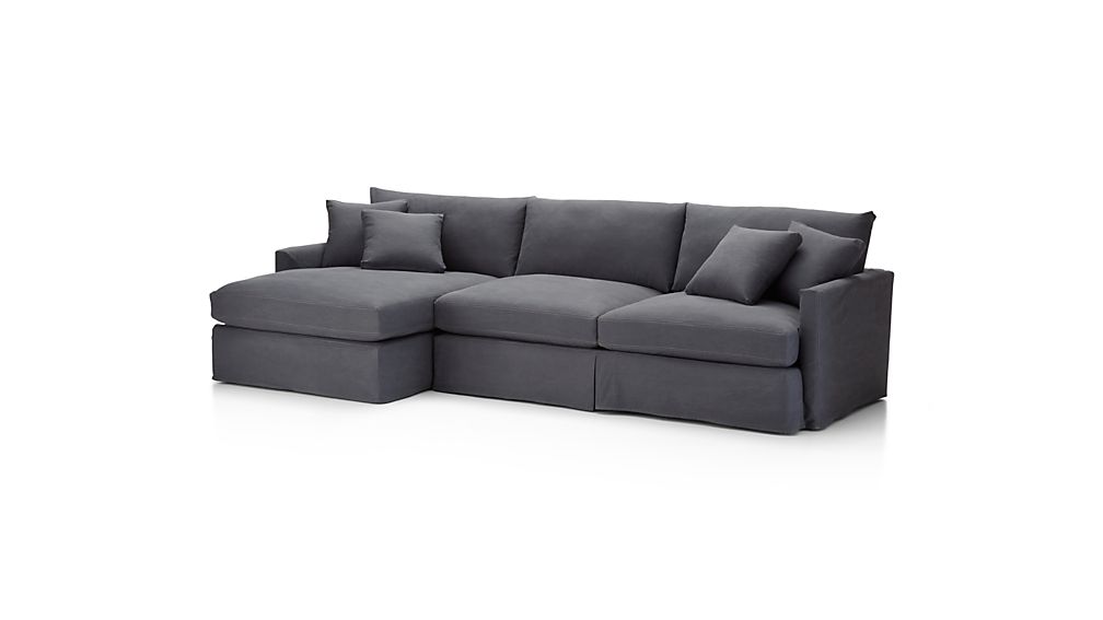 Lounge II Slipcovered 2Piece Sectional Sofa Denim Twilight with