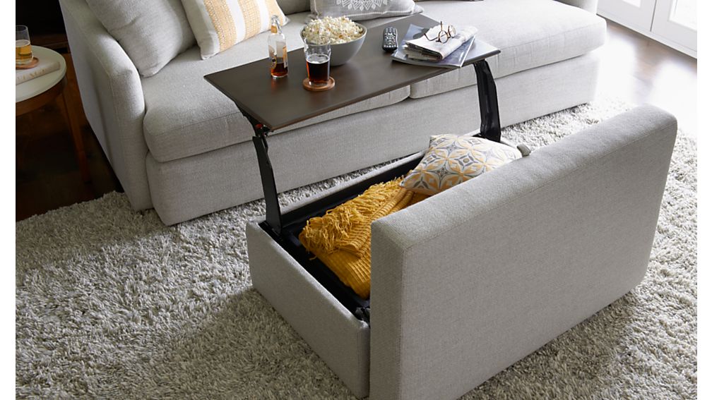 Lounge II Storage Ottoman with Tray Crate and Barrel