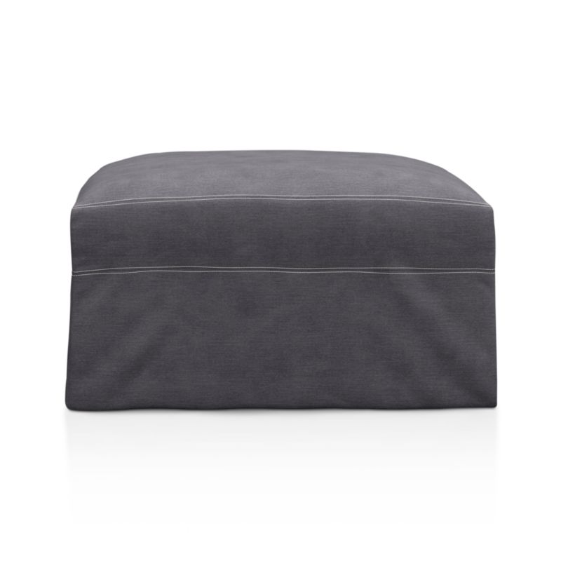 Lounge Slipcovered 32" Ottoman with Casters