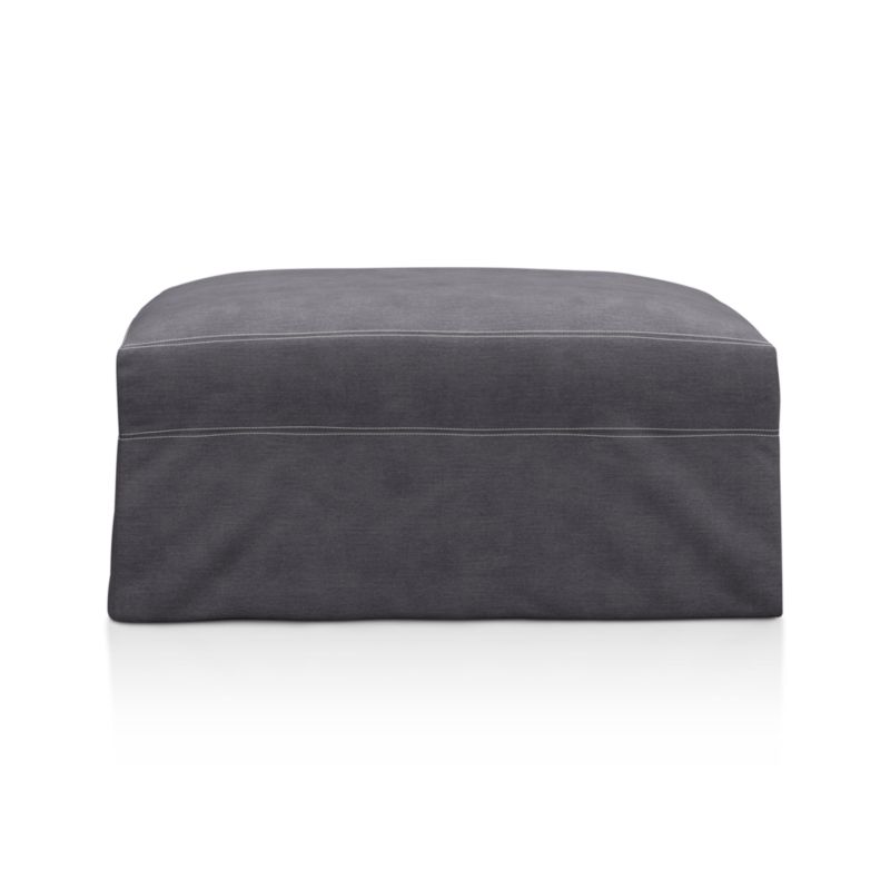 Lounge Slipcovered 37" Ottoman with Casters