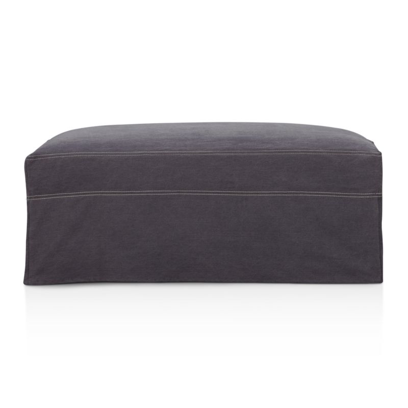 Lounge Slipcovered Ottoman and a Half with Casters