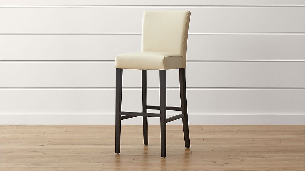 Lowe Ivory Leather Bar Stool Crate and Barrel