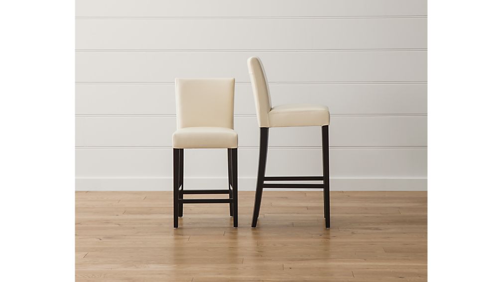 Lowe Ivory Leather Counter Stool Crate and Barrel