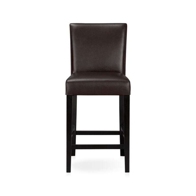 Lowe Chocolate 24" Leather Counter Stool