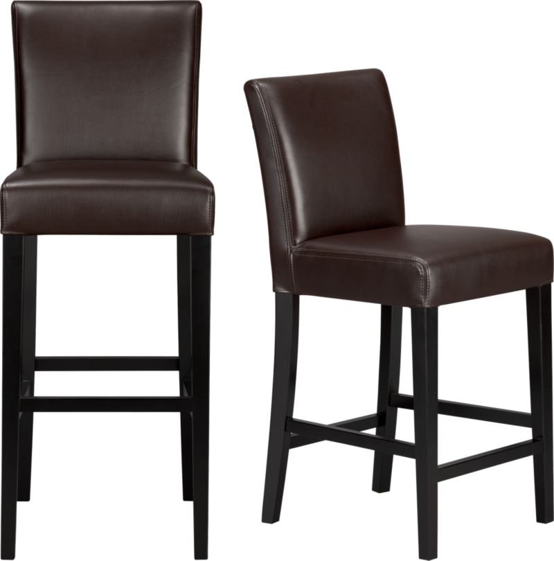 Lowe Chocolate Leather Barstools