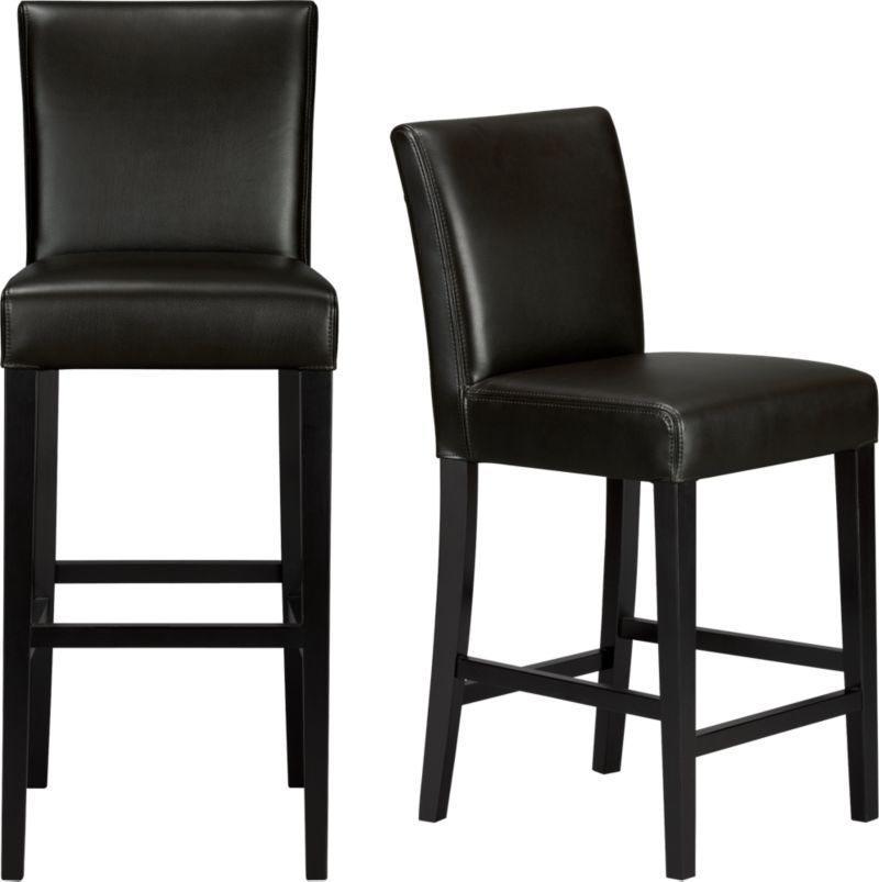 Lowe Onyx Leather Barstools
