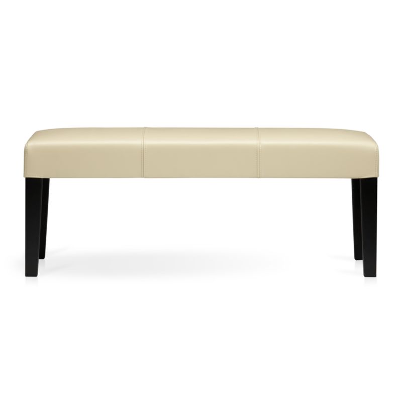 Lowe Ivory Leather Bench