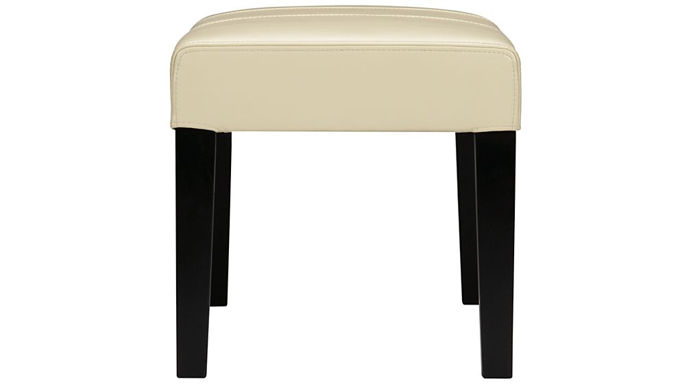Lowe Ivory Leather Backless Bench in Dining Benches Crate and Barrel
