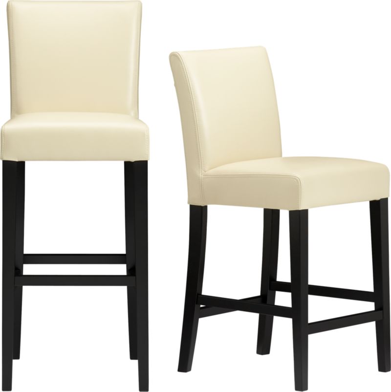 Lowe Ivory Leather Barstools