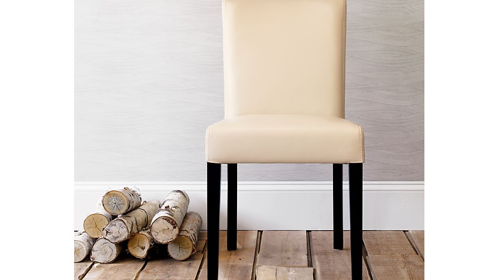 Lowe Ivory Leather Dining Chair in Dining Chairs Crate and Barrel