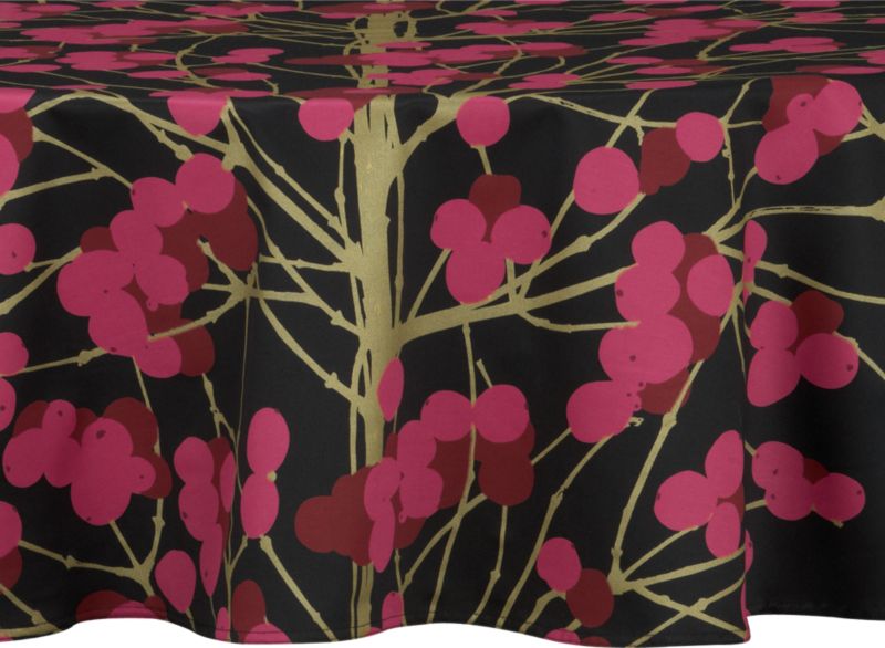 Marimekko Lumimarja Fuchsia 72" Round  Tablecloth