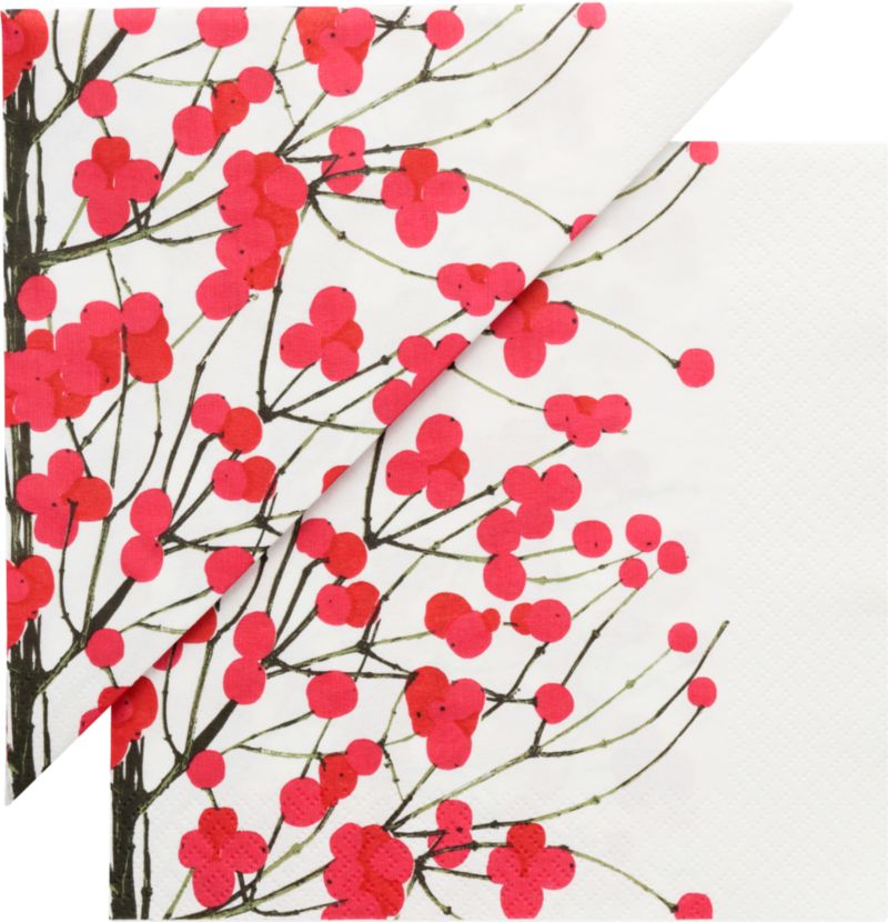 Marimekko Lumimarja Red and White Paper 6.5" Napkins Set of 20
