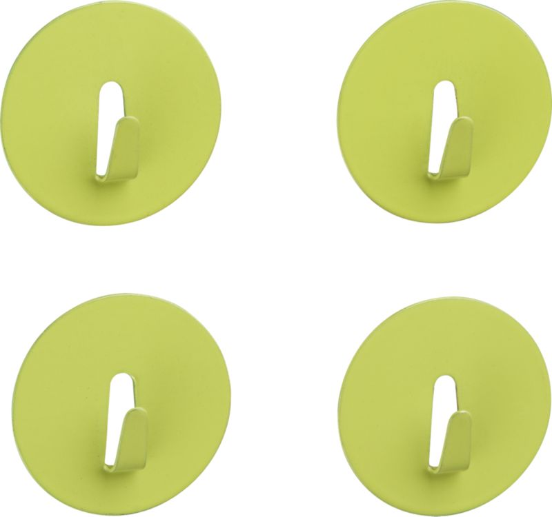 Set of 4 Green Mini Magnet Hooks