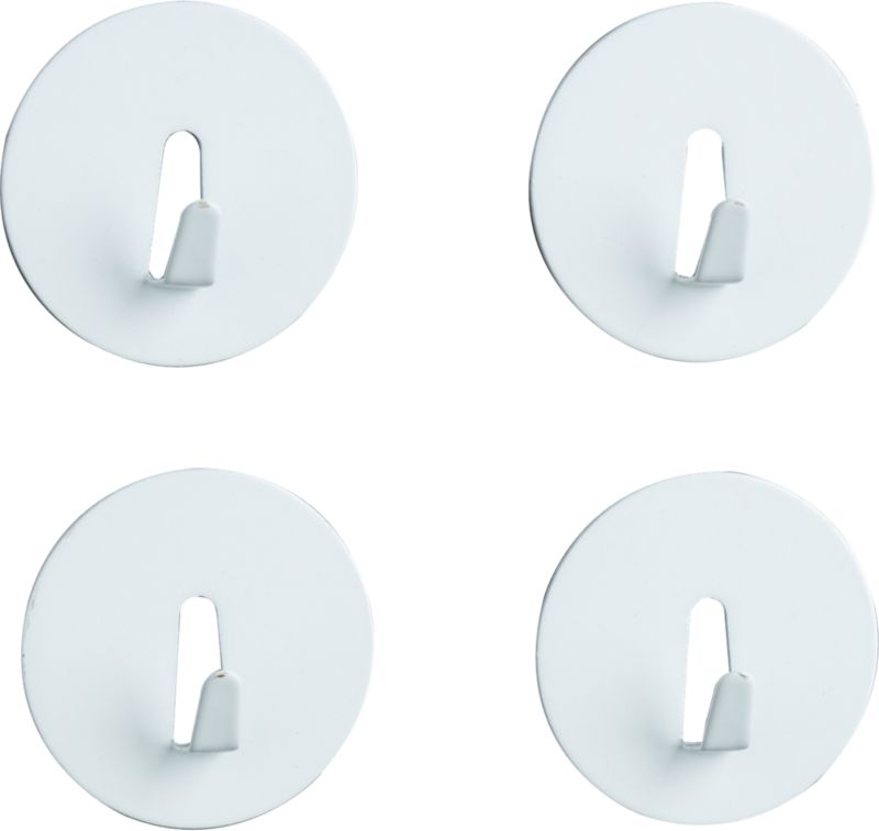 Set of 4 White Mini Magnet Hooks