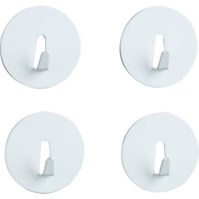 Set of 4 White Mini Magnet Hooks