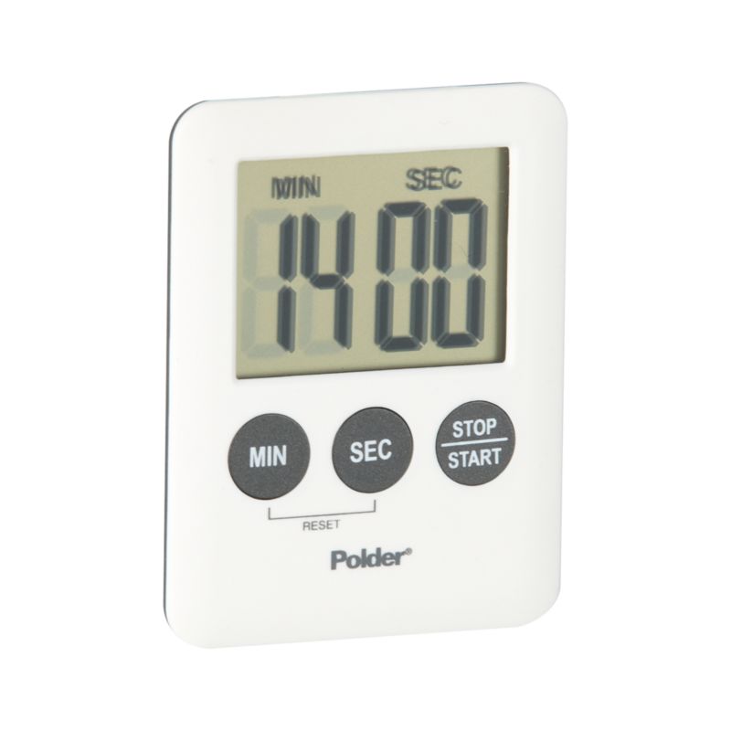Mini White Magnetic Digital Timer. 2"Wx.25"Dx3"H