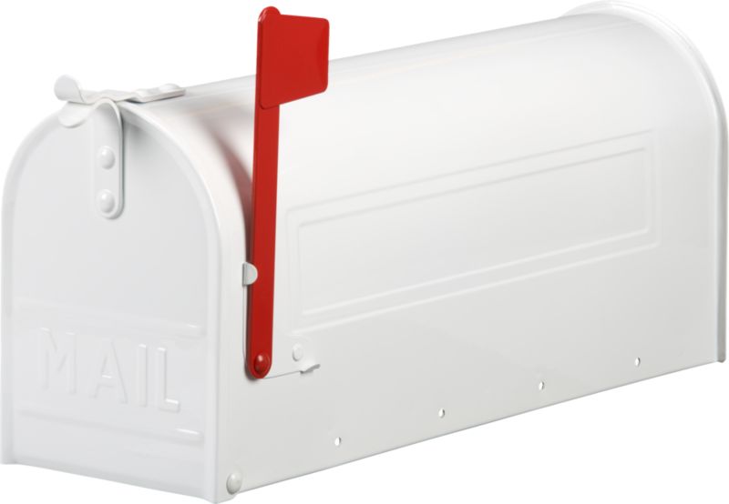 White Post Mount Mailbox