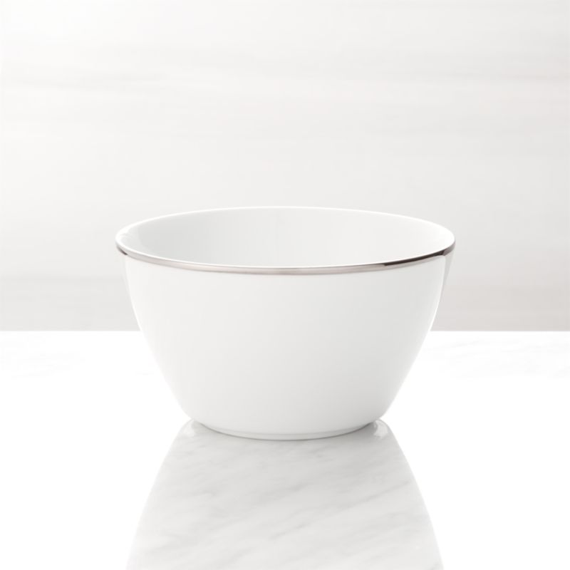 Maison Platinum Rim Cereal Bowl Crate and Barrel