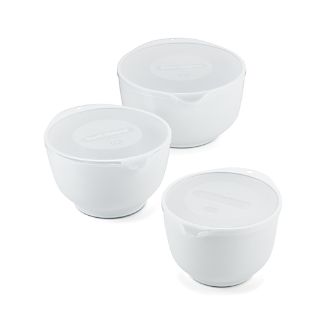 Rosti White Melamine Mixing Bowls with Lids Set
