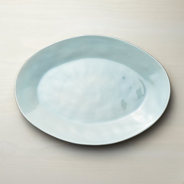 Marin Blue Large Oval Platter Crate and Barrel