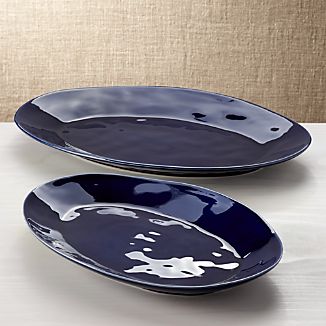 Marin Dark Blue Oval Platters
