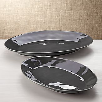 Marin Dark Grey Oval Platters