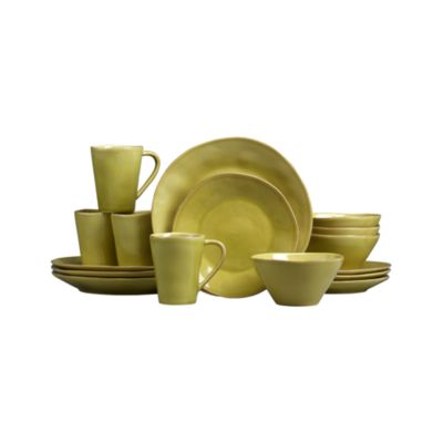 Marin Green 16-Piece Dinnerware Set