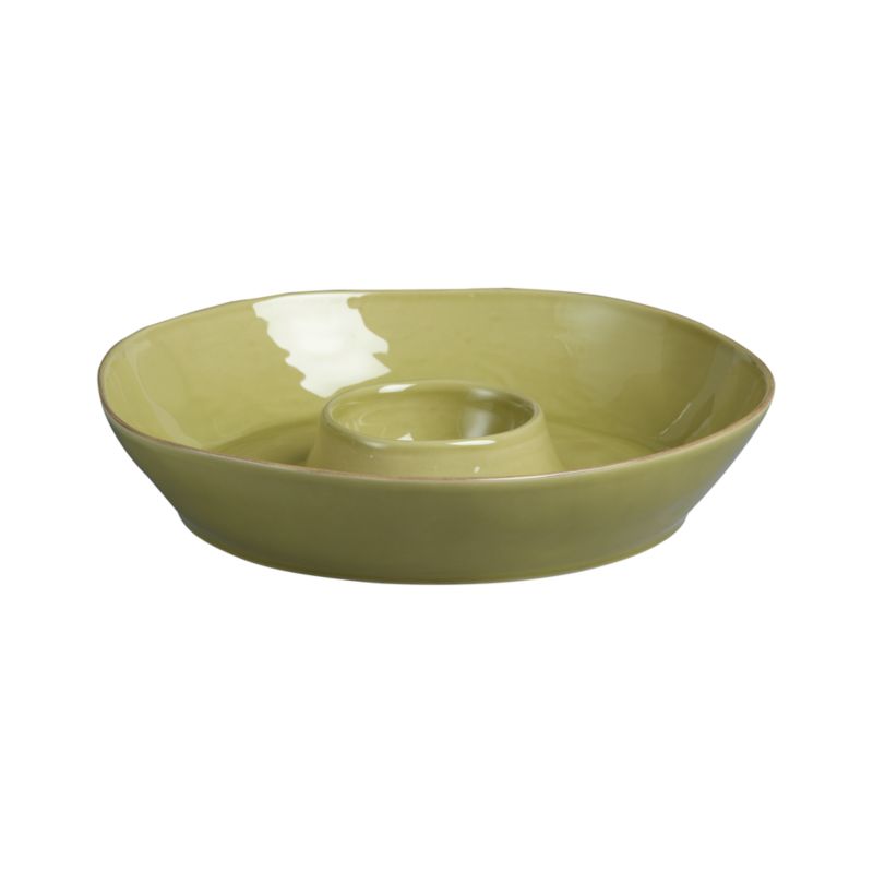 Green Chip and Dip. 13.25"dia.x2.75"H