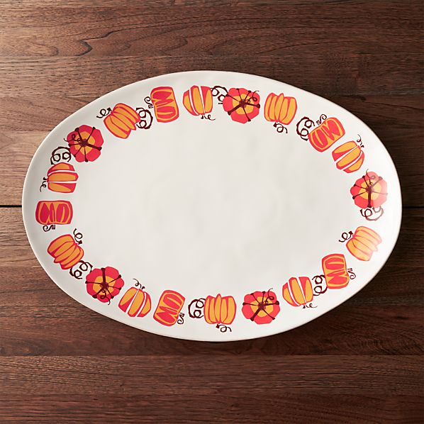 Marin Pumpkin Turkey Serving Platter in Serving Platters Crate and Barrel