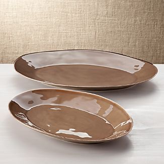 Marin Taupe Oval Platters