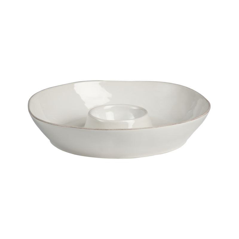 White Chip and Dip. 13.25"dia.x2.75"H