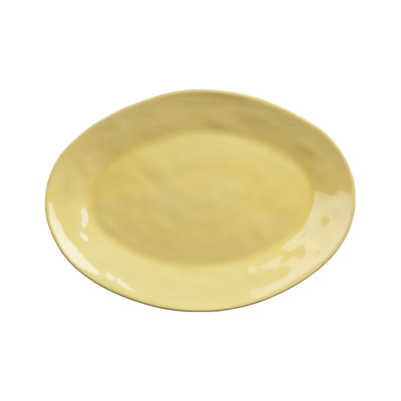 Marin Yellow Oval Platter. 20"Wx14.5"Dx2"H