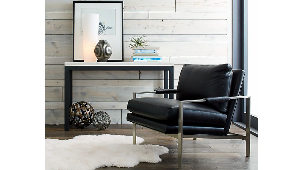 Milo Leather Chair Groundworx Jet Crate and Barrel