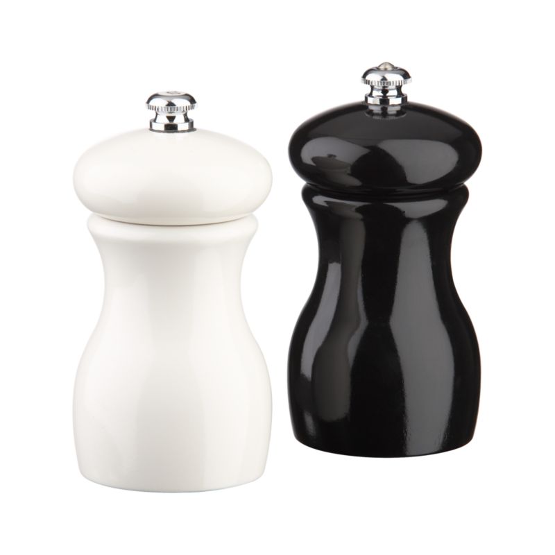 Mario Batali Mini White Salt Mill and Mini Black Pepper Mill