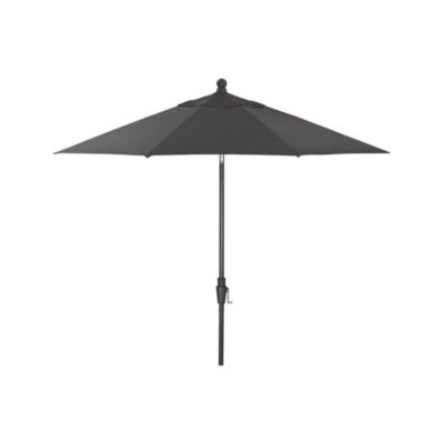 9 Round Sunbrella® Charcoal Umbrella with Black Frame