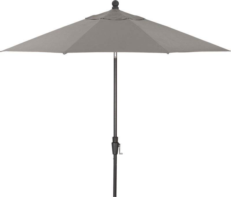 9' Round Sunbrella® Graphite Umbrella with Black Frame