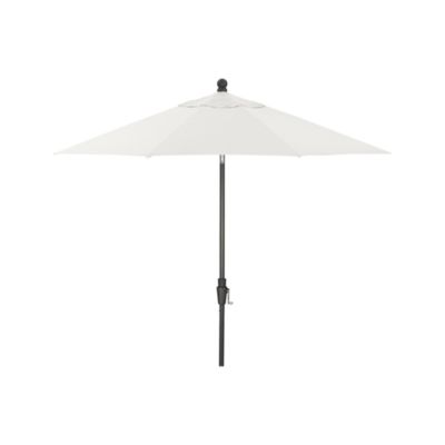 9 Round Sunbrella® White Sand Umbrella with Black Frame