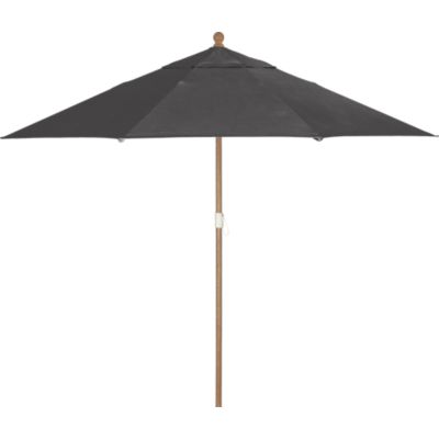 9 Round Sunbrella® Charcoal Umbrella with Eucalyptus Frame