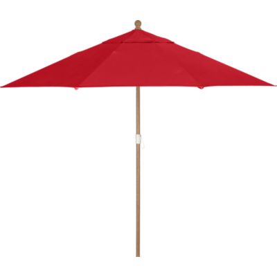 9 Round Sunbrella® Chili Pepper Umbrella with Eucalyptus Frame