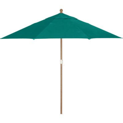 9 Round Sunbrella® Harbor Blue Umbrella with Eucalyptus Frame