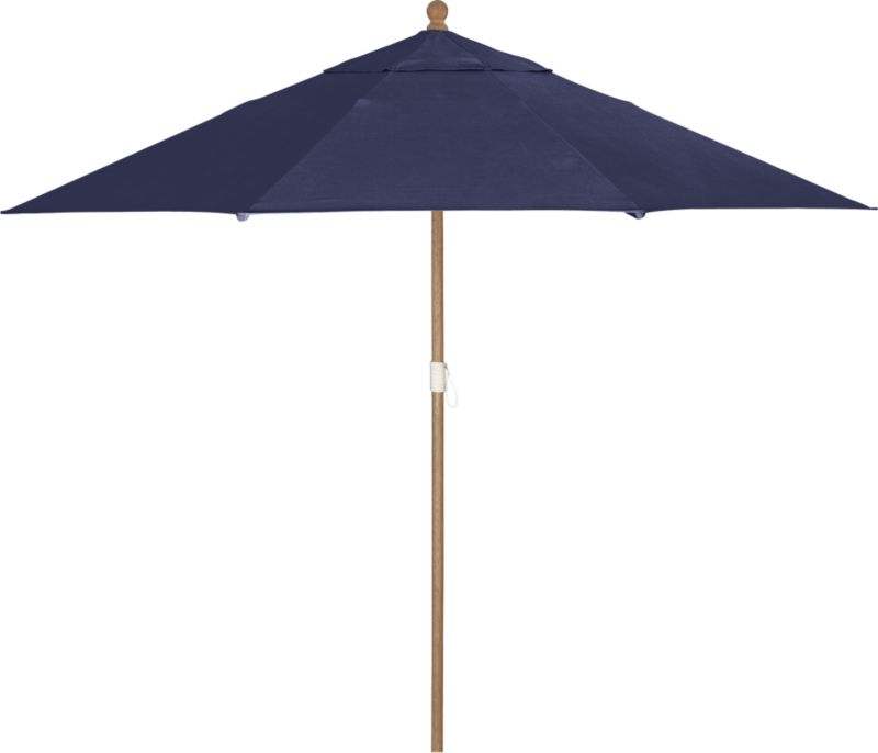 9' Round Sunbrella® Indigo Umbrella with Eucalyptus Frame